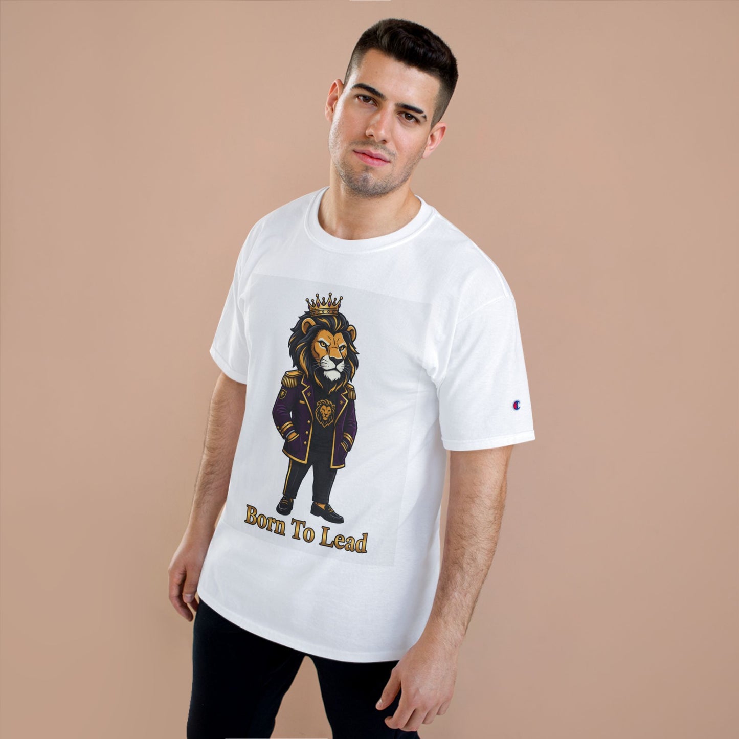 Born To Lead Lion T-Shirt — Regal Crowned Lion Graphic Tee