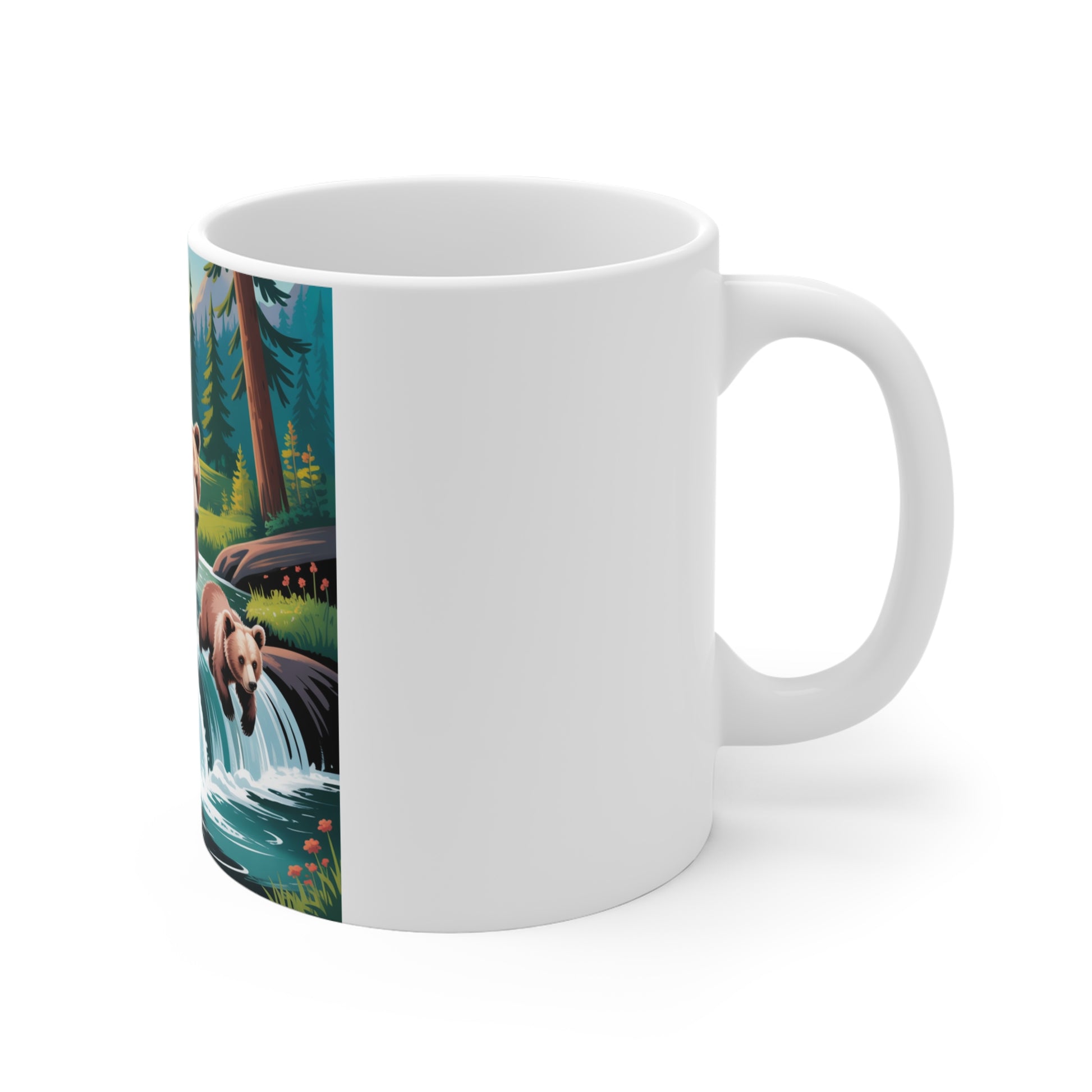 Mountain Haven Bear Mug - Nature Lover Gift, Camping Cup, Wildlife Decor, Adventure Mug, Great for Mom, Dad, Birthdays  Digital Art