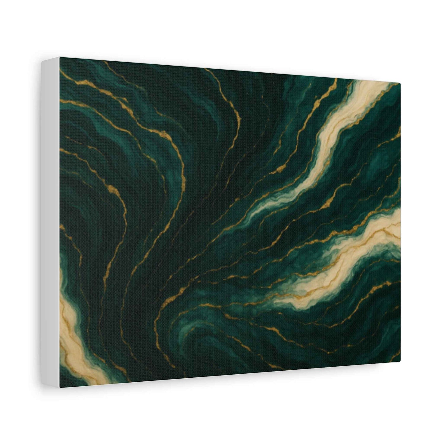Abstract Wall Art Canvas, Home Decor, Modern Art Print, Green and Gold Design, Gift for Art Lovers, Stylish Interior Decoration