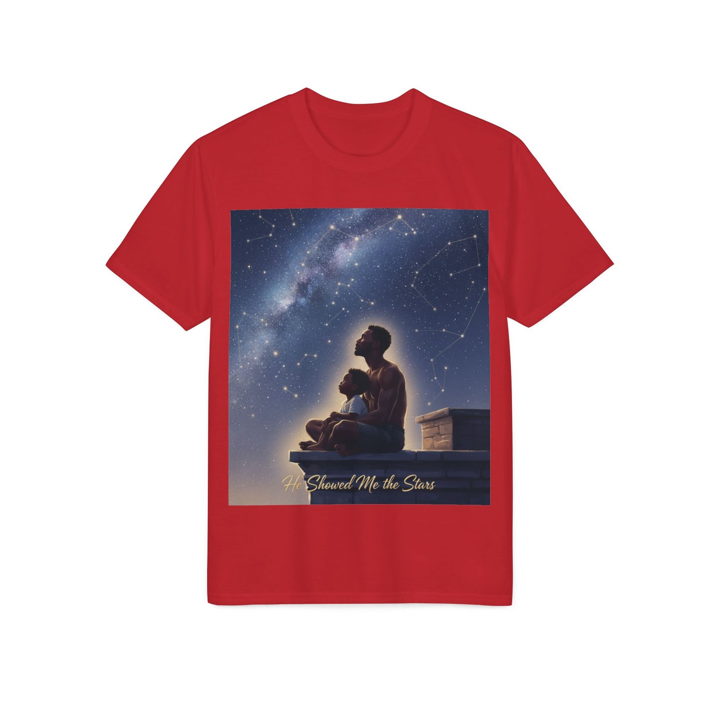 Stargazer Father & Child T-Shirt — 'Guard Me the Stars' Night Sky Tee