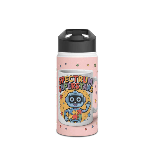 Colorful Kids' Water Bottle with Robot Design, Spectrum Superstars, Fun Hydration, Eco-Friendly Gift, Kids' Accessories, Birthday [...]