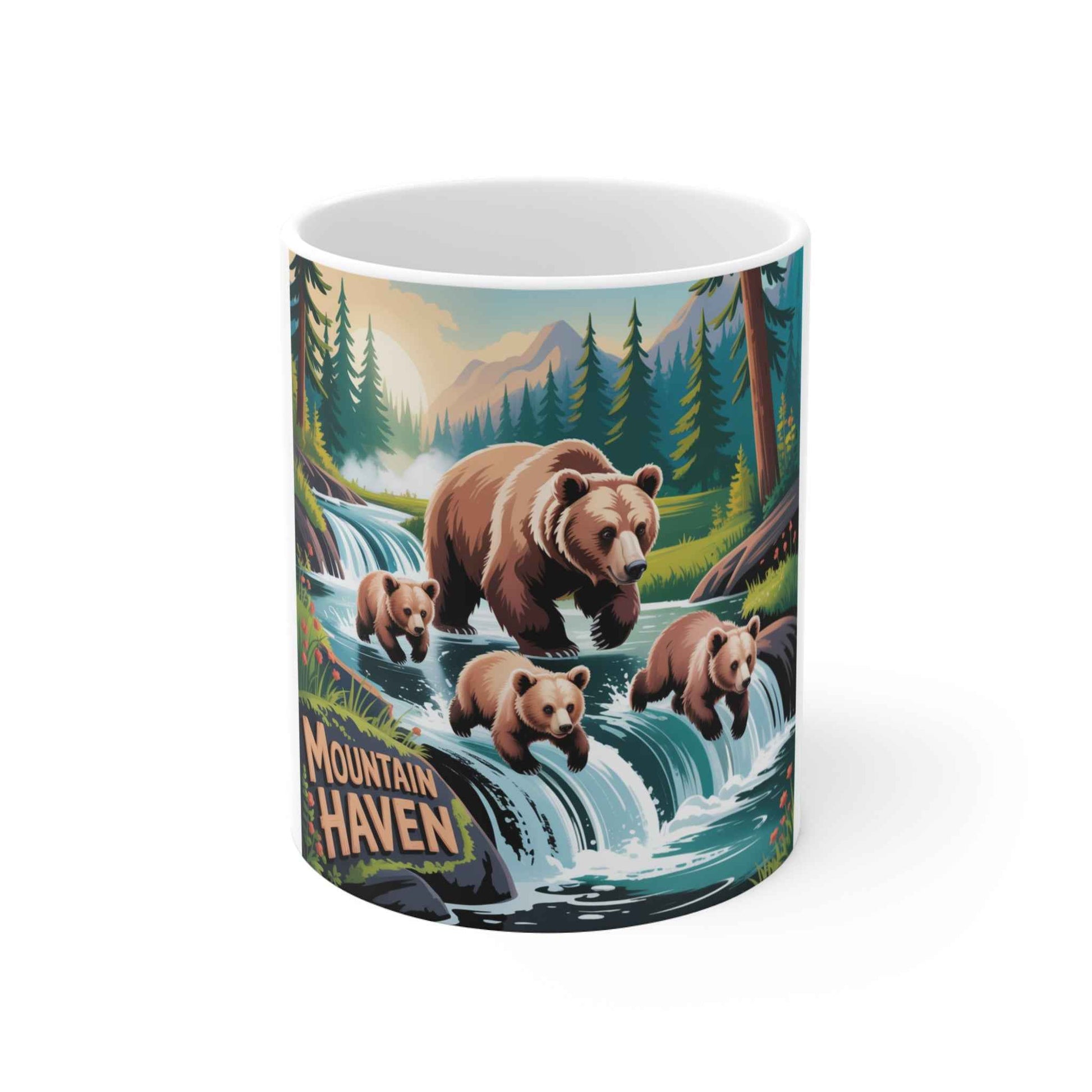 Mountain Haven Bear Mug - Nature Lover Gift, Camping Cup, Wildlife Decor, Adventure Mug, Great for Mom, Dad, Birthdays