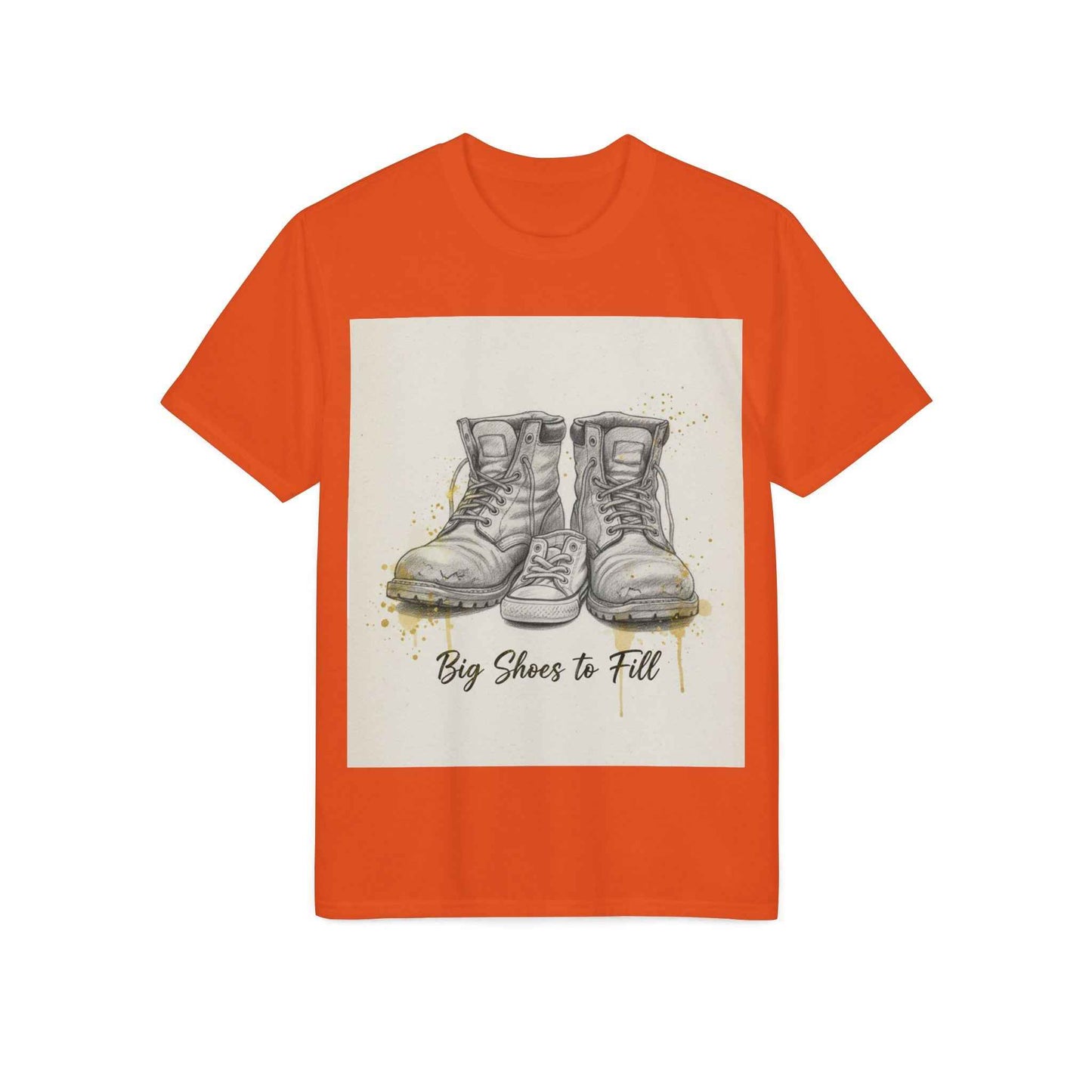 T-Shirt — 'Big Shoes to Fill' Vintage Boots Graphic Tee — Tribute & Memorial Gift