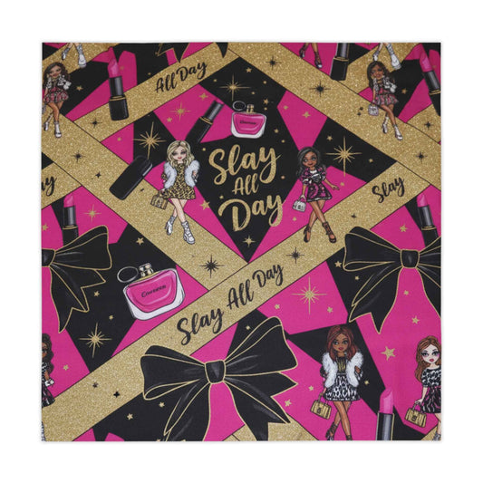 Slay All Day Glam Tablecloth — Pink & Gold Fashion Party Table Cover