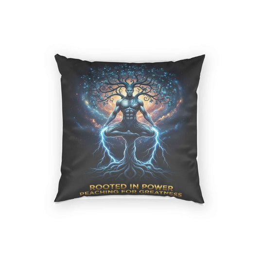 Meditative Tree of Power Velvet Pillow — "Rooted in Power, Reaching for Greatness"