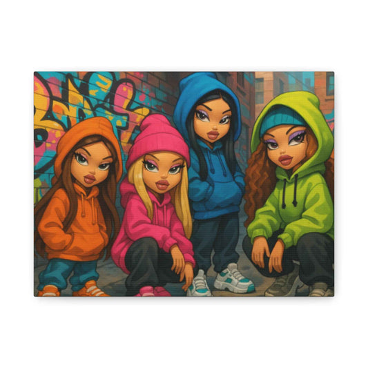 Street Art Canvas Print, Colorful Pop Culture Wall Decor, Urban Girls Home Decor, Graffiti Art for Teens, Gift for Art Lovers