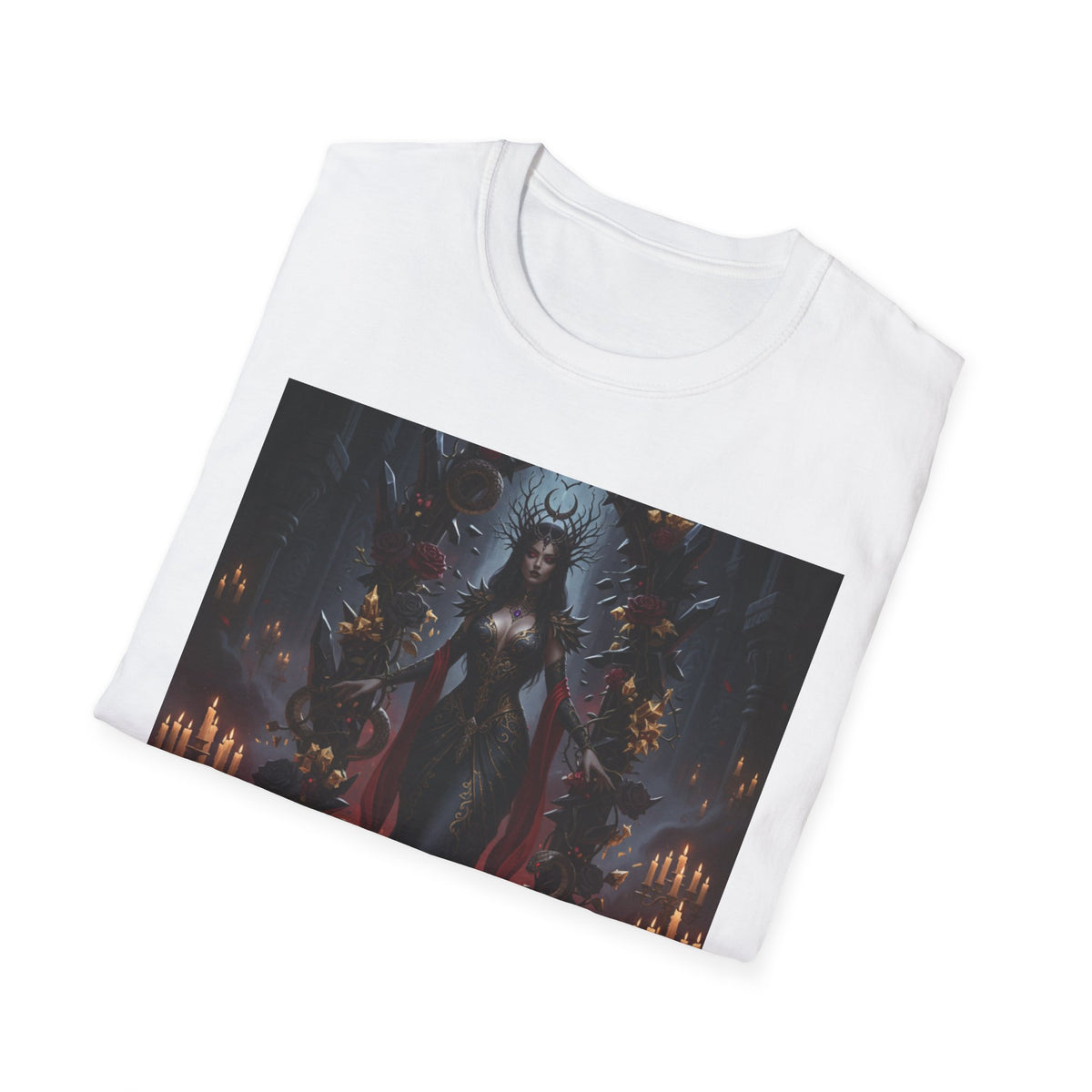 Gothic Dark Queen T-Shirt — Vampire Goddess Illustration Tee