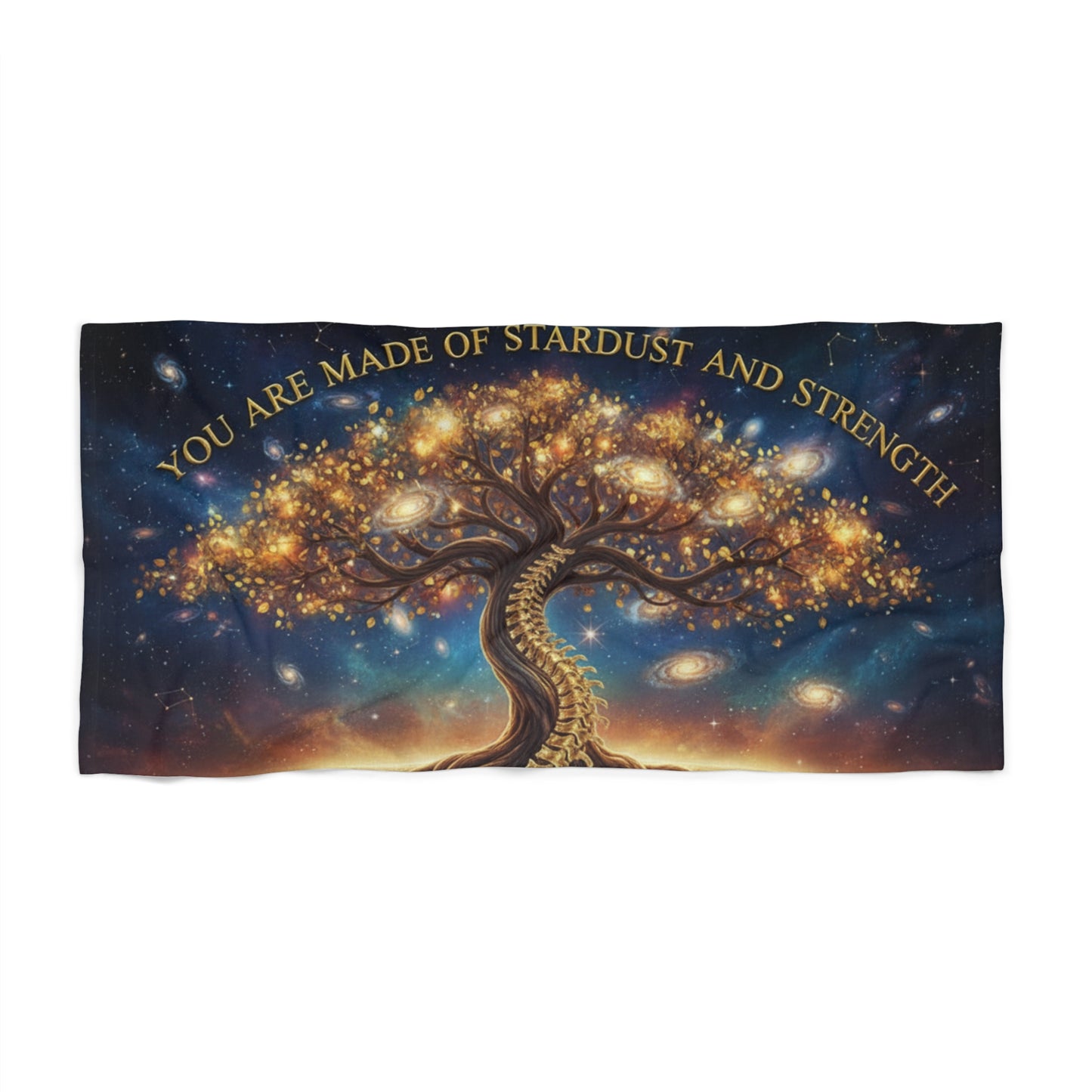 You Are Made of Stardust Beach Towel — Inspirational Tree of Life Sand & Sea Towel