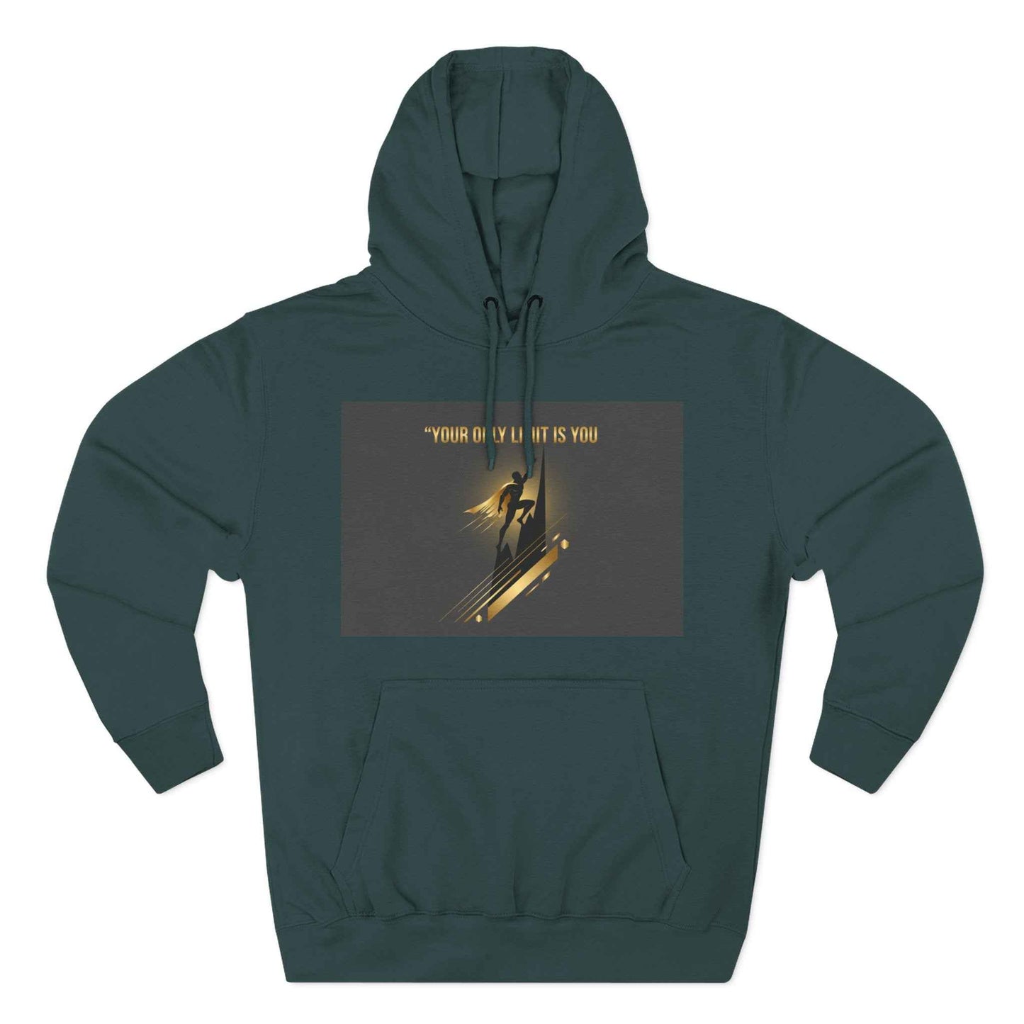 Motivational Graphic Hoodie — “Your Only Limit Is You” Inspirational Fleece Pullover