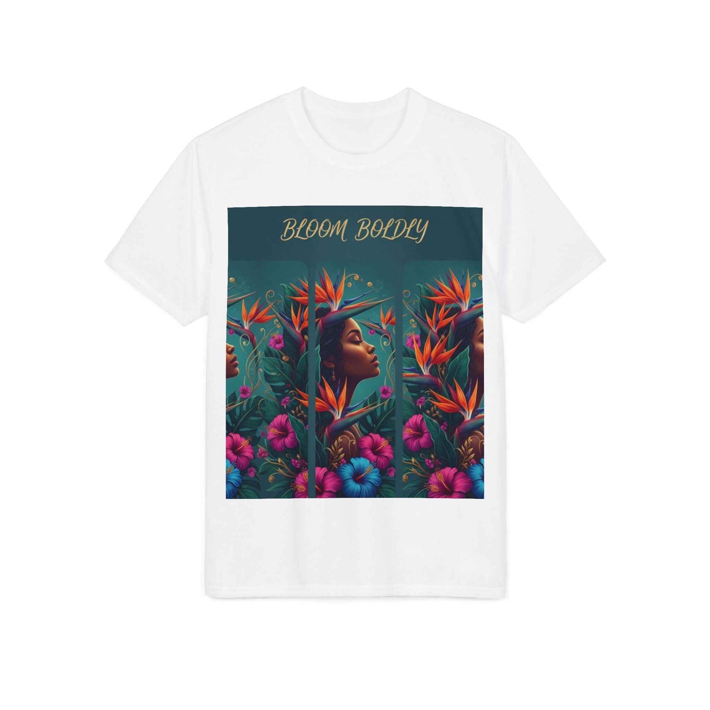 T-Shirt — "Bloom Boldly" Floral Portrait Tee