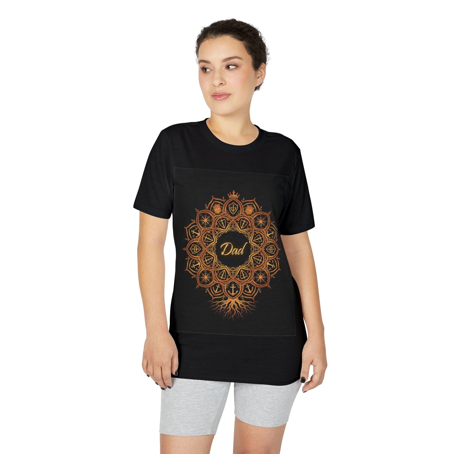Dad Mandala T-Shirt – Rustic Gold Tribal Father’s Day Gift