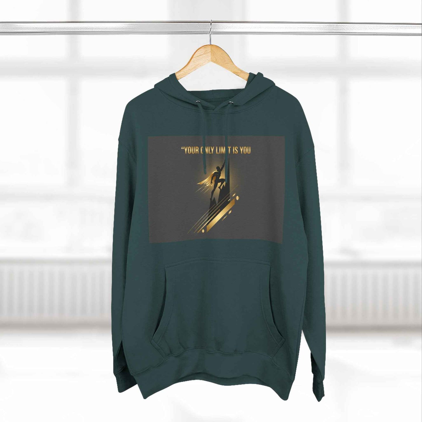 Motivational Graphic Hoodie — “Your Only Limit Is You” Inspirational Fleece Pullover