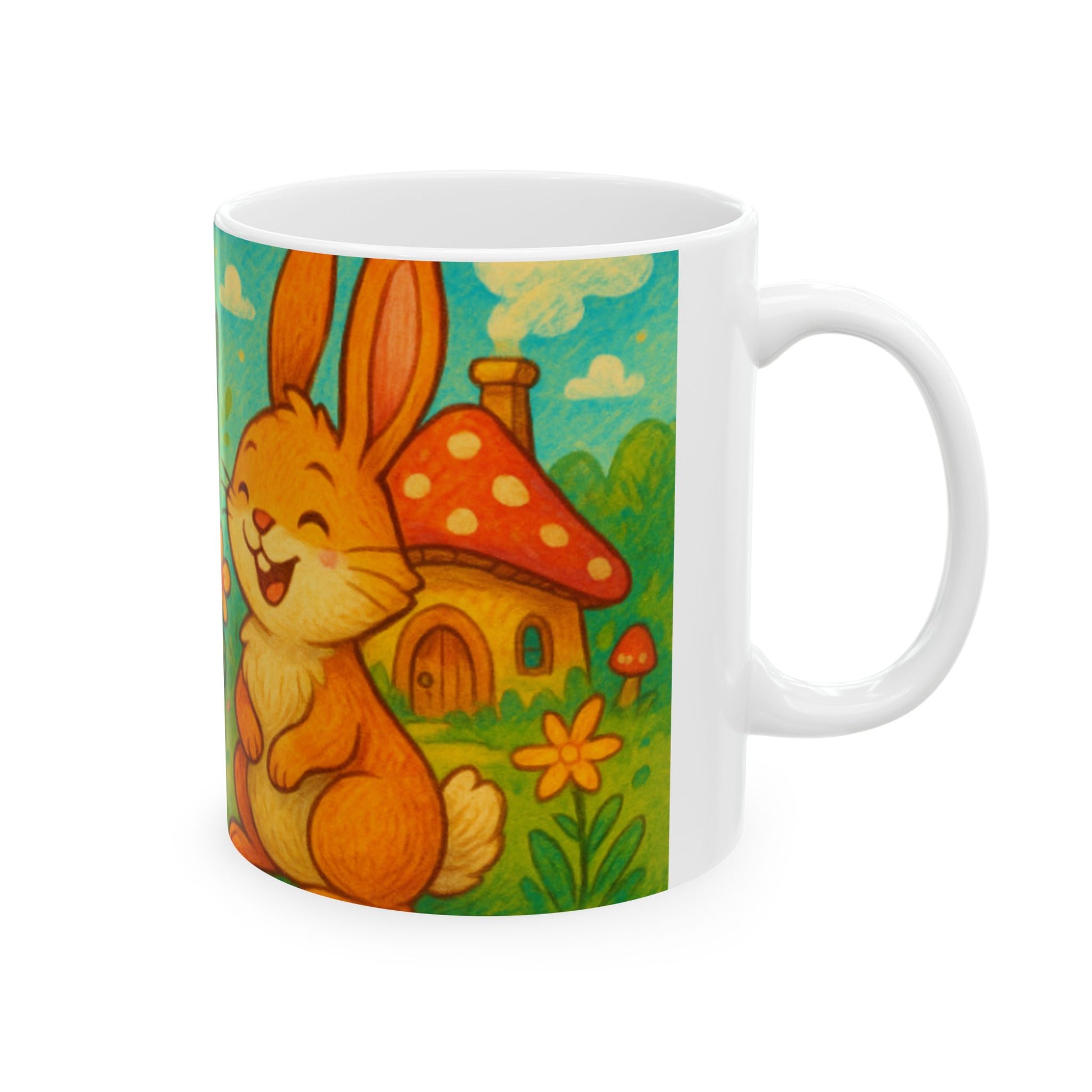 Whimsical Ceramic Mug - Perfect Gift for Nature Lovers, Cute Animal Illustrations, Enchanting Spring Design, Coffee Lover Gift, [...]  Digital Art