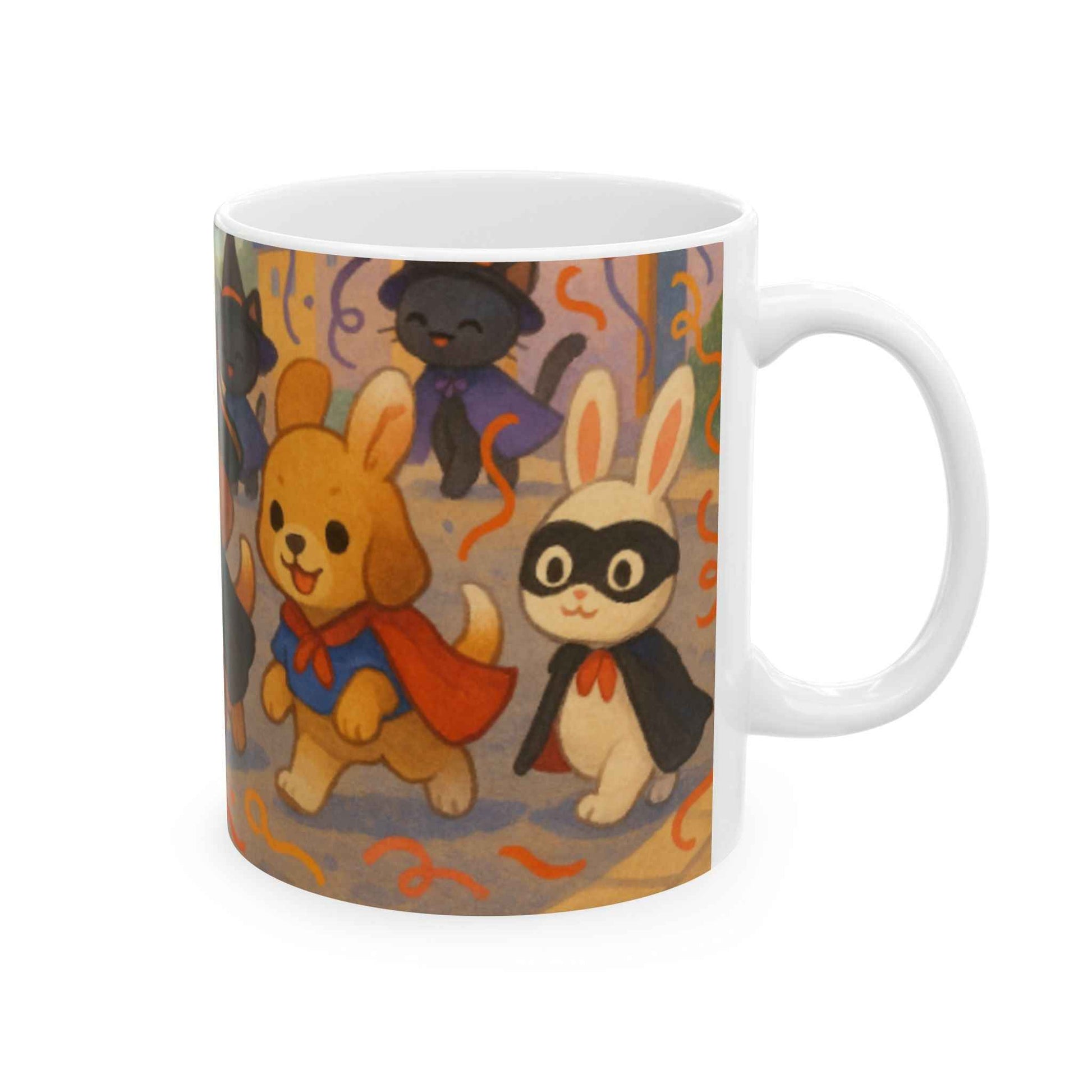 Pirate Pup Ceramic Mug | Cute Dog & Cat Halloween Coffee Cup | Gift for Pet Lovers, Kids, Birthdays, Fall Decor