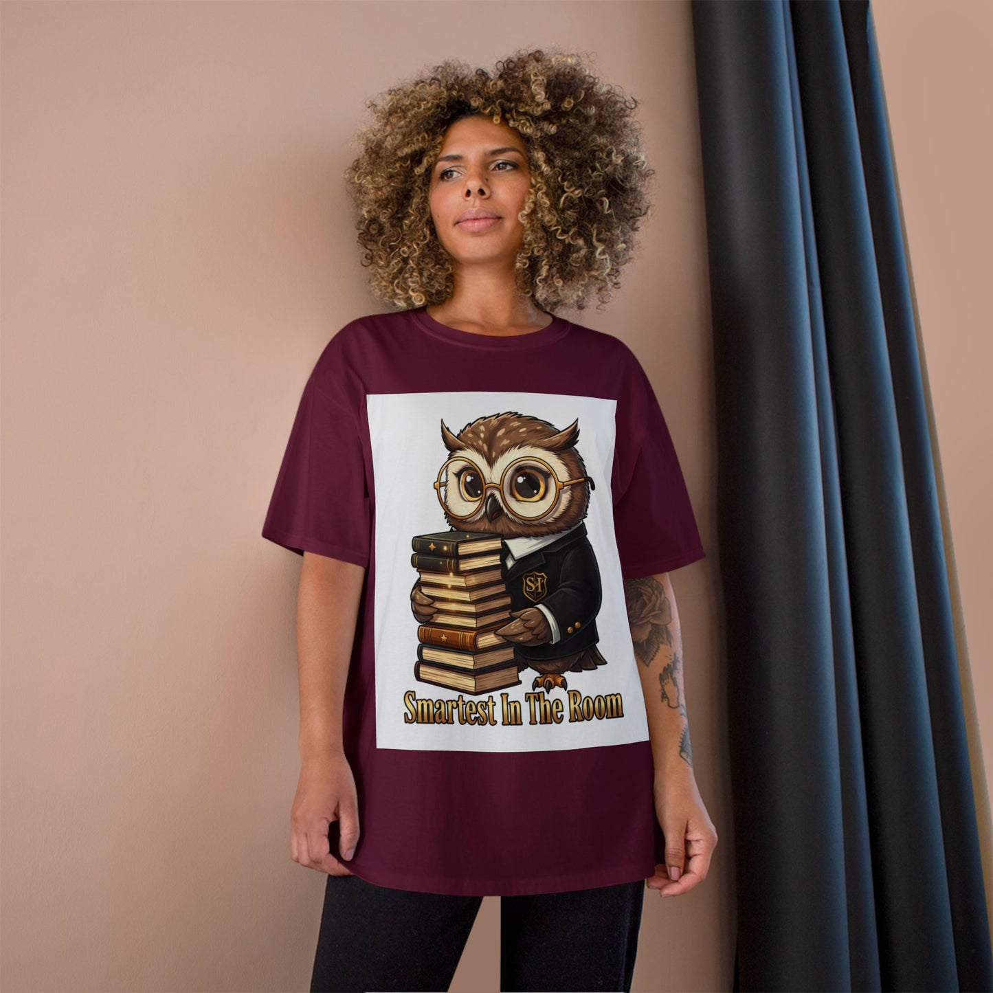 Smartest In The Room Owl T-Shirt — Cute Scholar Graphic Tee for Students & Teachers