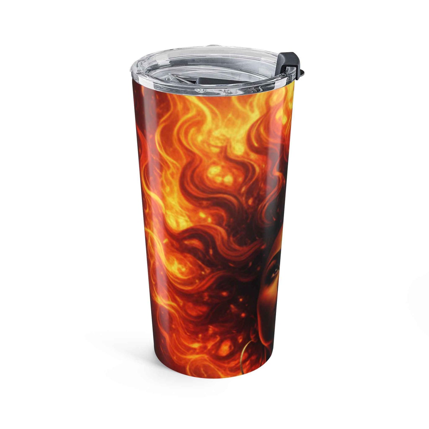 20oz Tumbler — Fiery Afro Goddess Stainless Steel Travel Cup