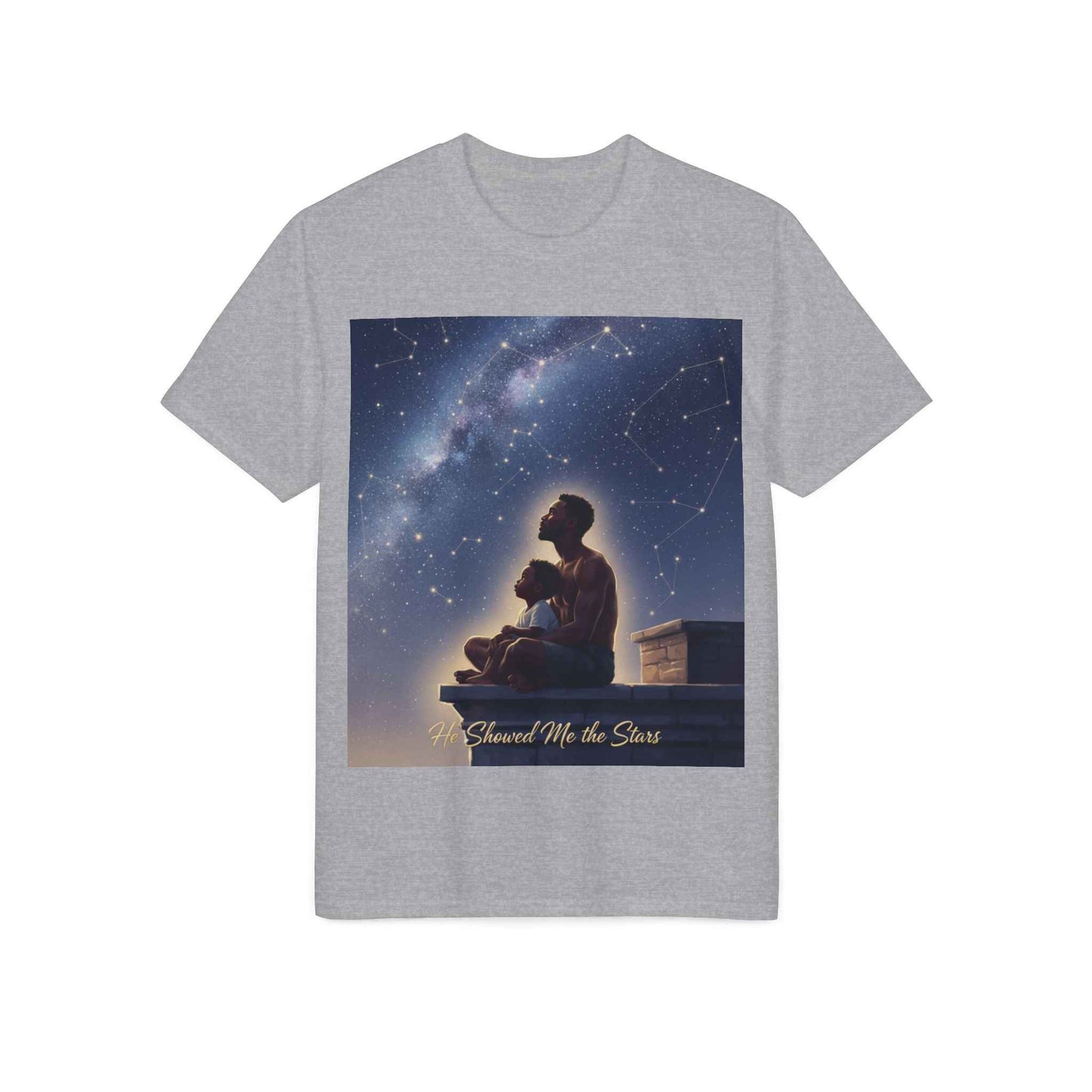 Stargazer Father & Child T-Shirt — 'Guard Me the Stars' Night Sky Tee