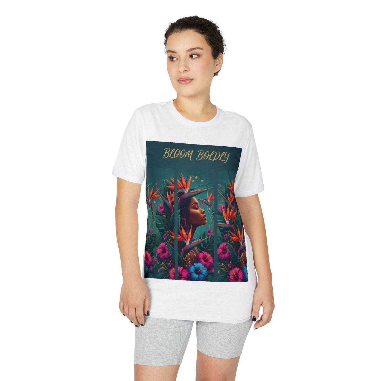T-Shirt — "Bloom Boldly" Floral Portrait Tee