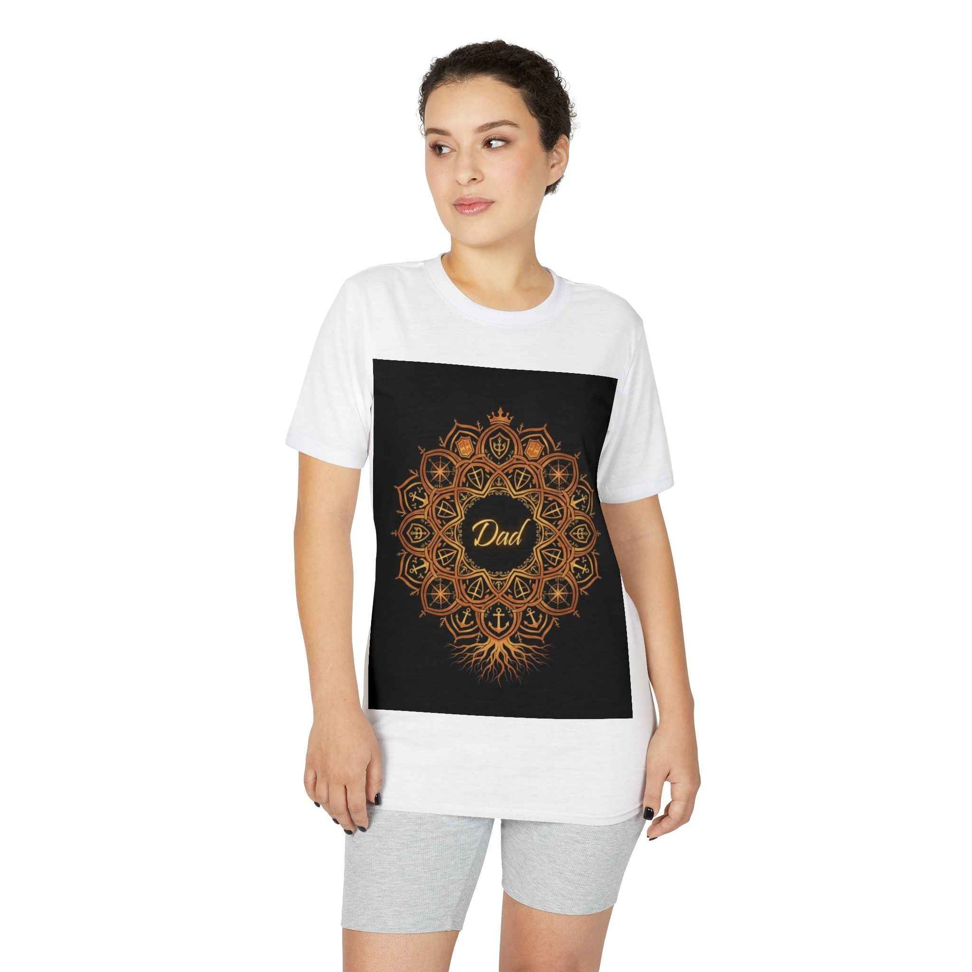 Dad Mandala T-Shirt – Rustic Gold Tribal Father’s Day Gift