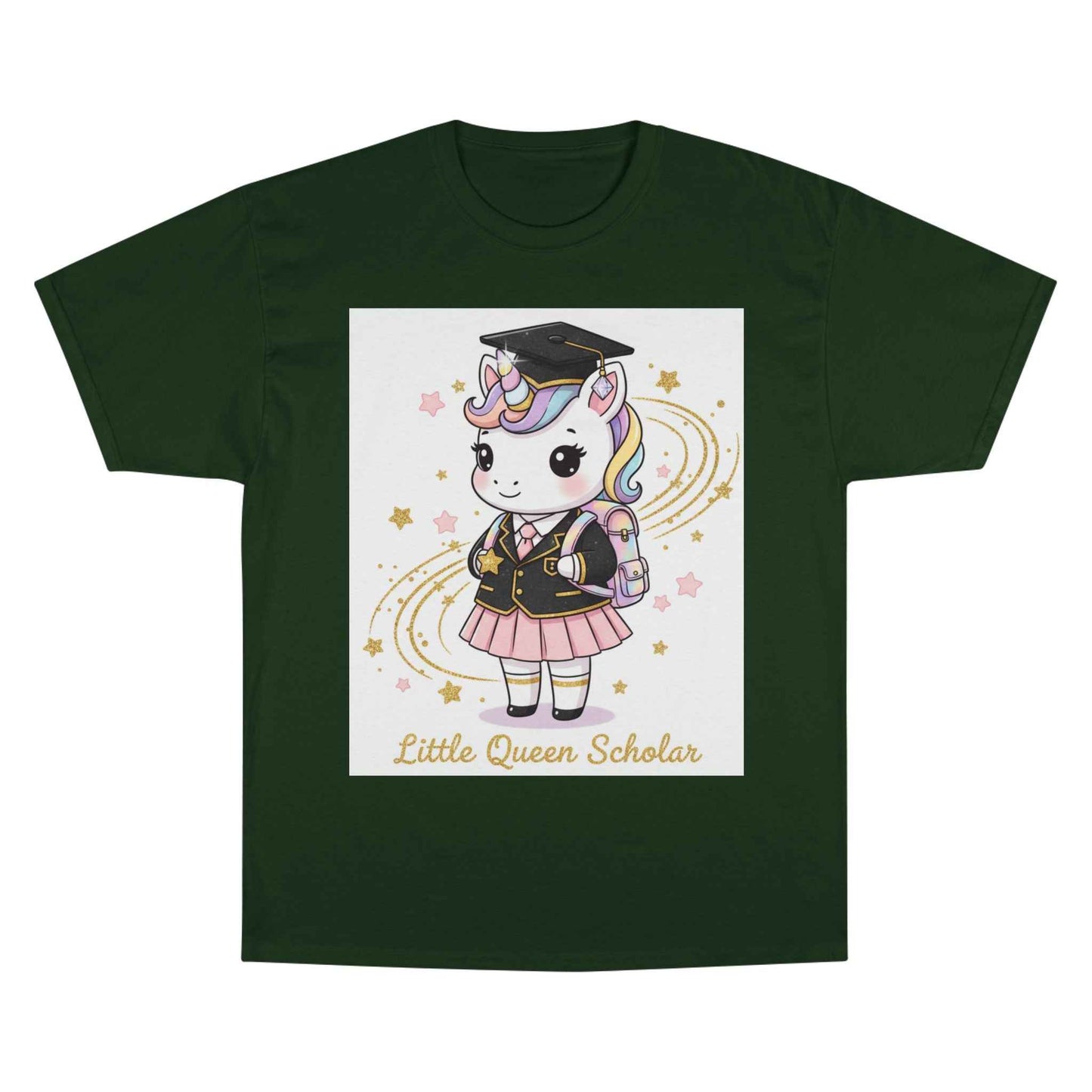 Little Queen Scholar T-Shirt — Cute Graduation Unicorn Tee for Girls