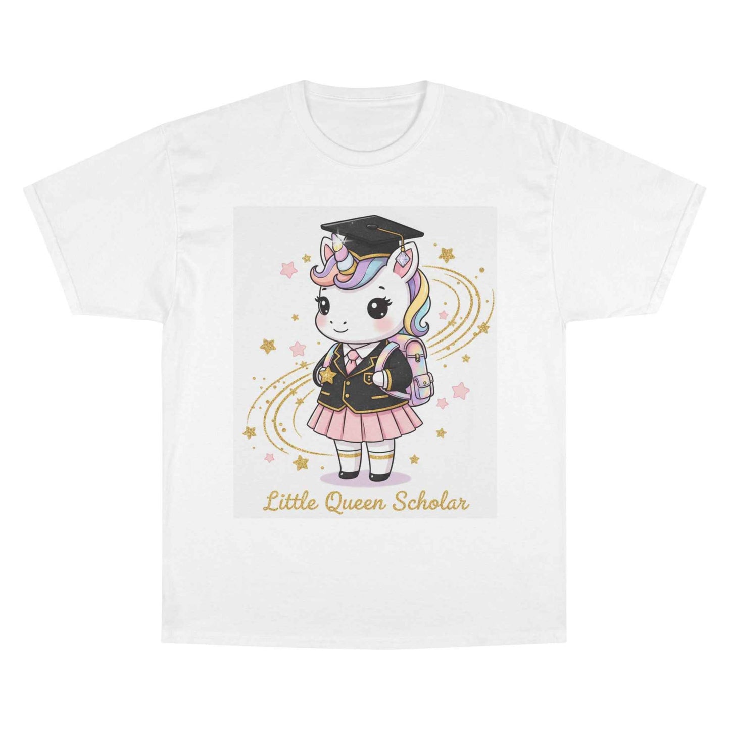 Little Queen Scholar T-Shirt — Cute Graduation Unicorn Tee for Girls