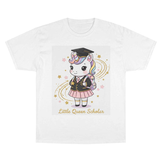Little Queen Scholar T-Shirt — Cute Graduation Unicorn Tee for Girls