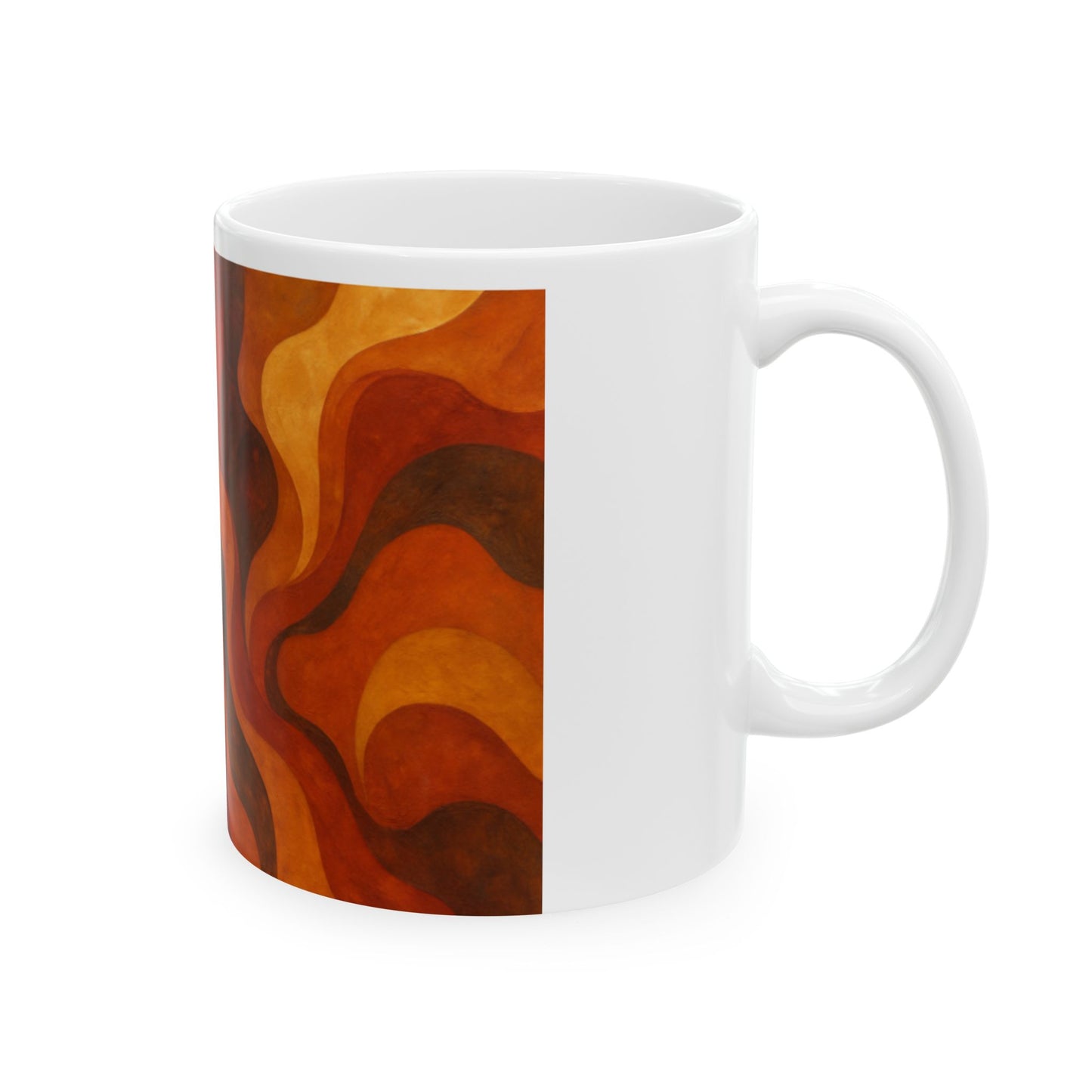 Retro Swirl Ceramic Mug | Coffee, Tea, Gift, Kitchen Decor, Cozy Home  Digital Art