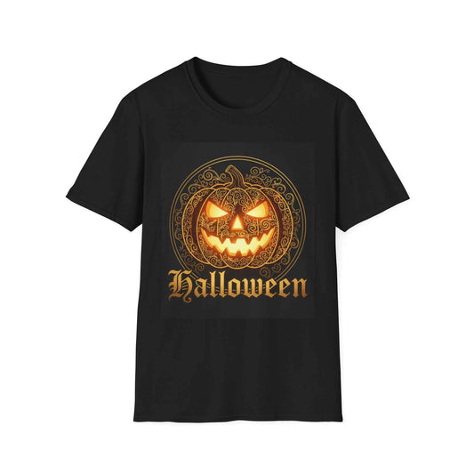 Halloween Jack-O'-Lantern T-Shirt — Glowing Pumpkin Graphic Tee