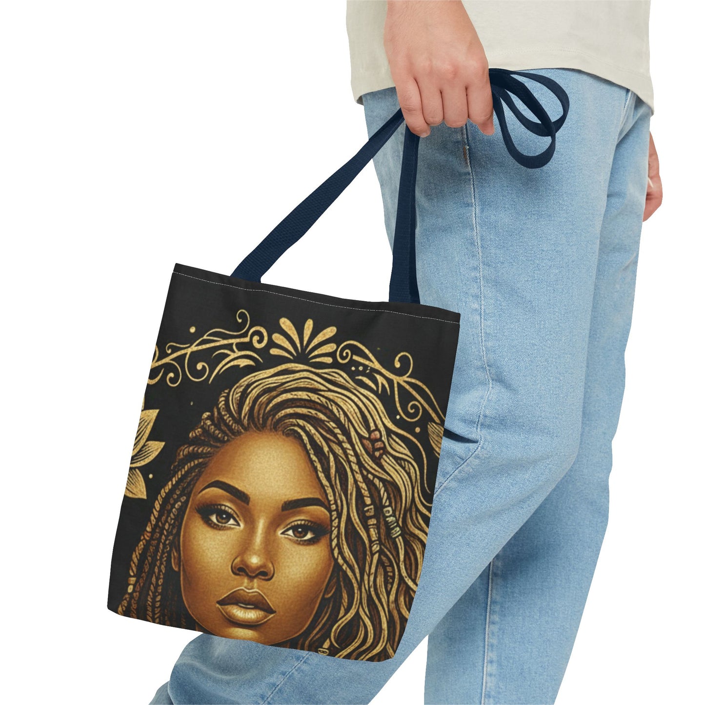 Tote — Beautifully Mixed Black & Gold Afrocentric Portrait Tote Bag
