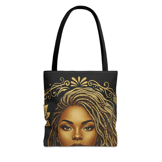 Tote — Beautifully Mixed Black & Gold Afrocentric Portrait Tote Bag