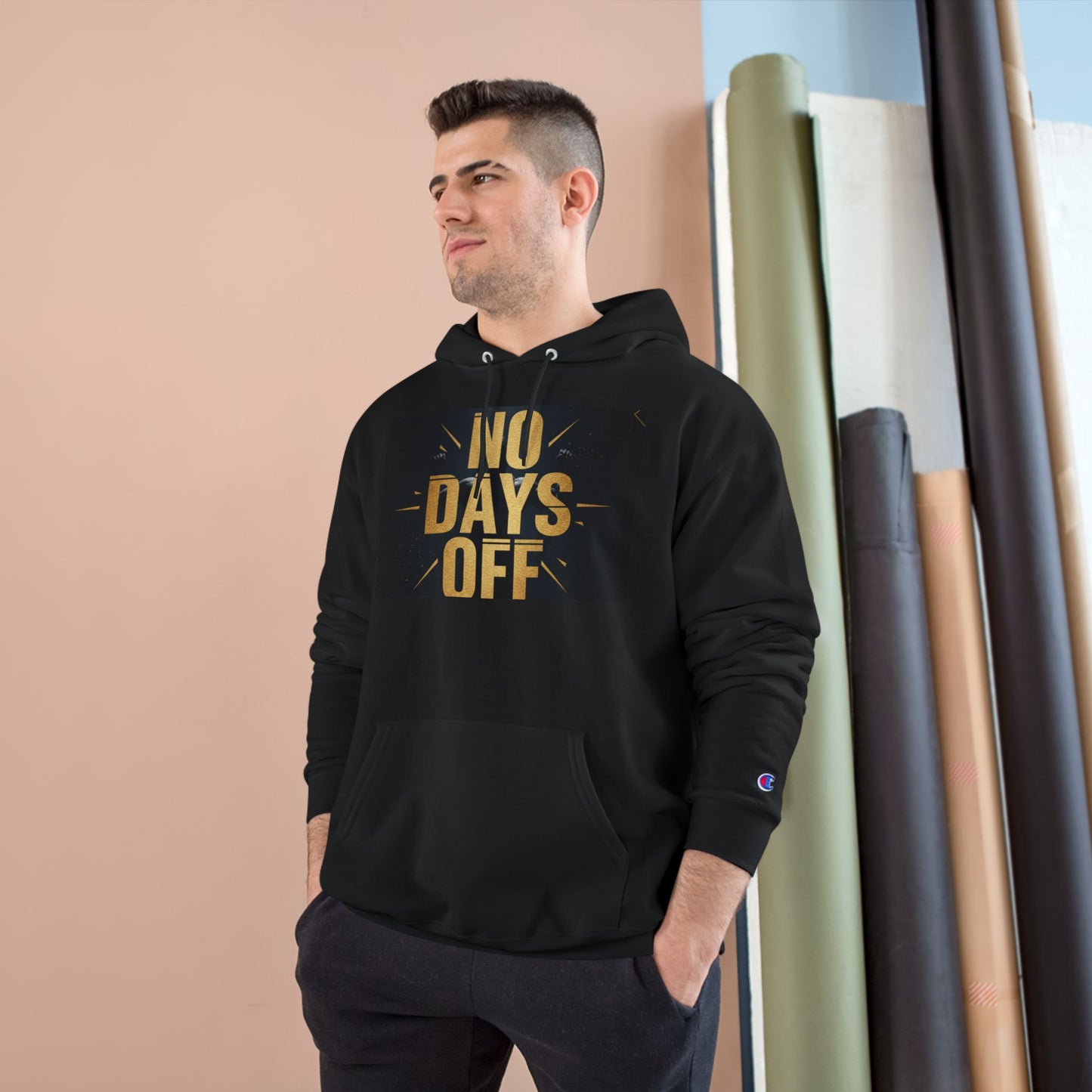 No Days Off Hoodie — Motivational Champion Hoodie for Gym & Hustle