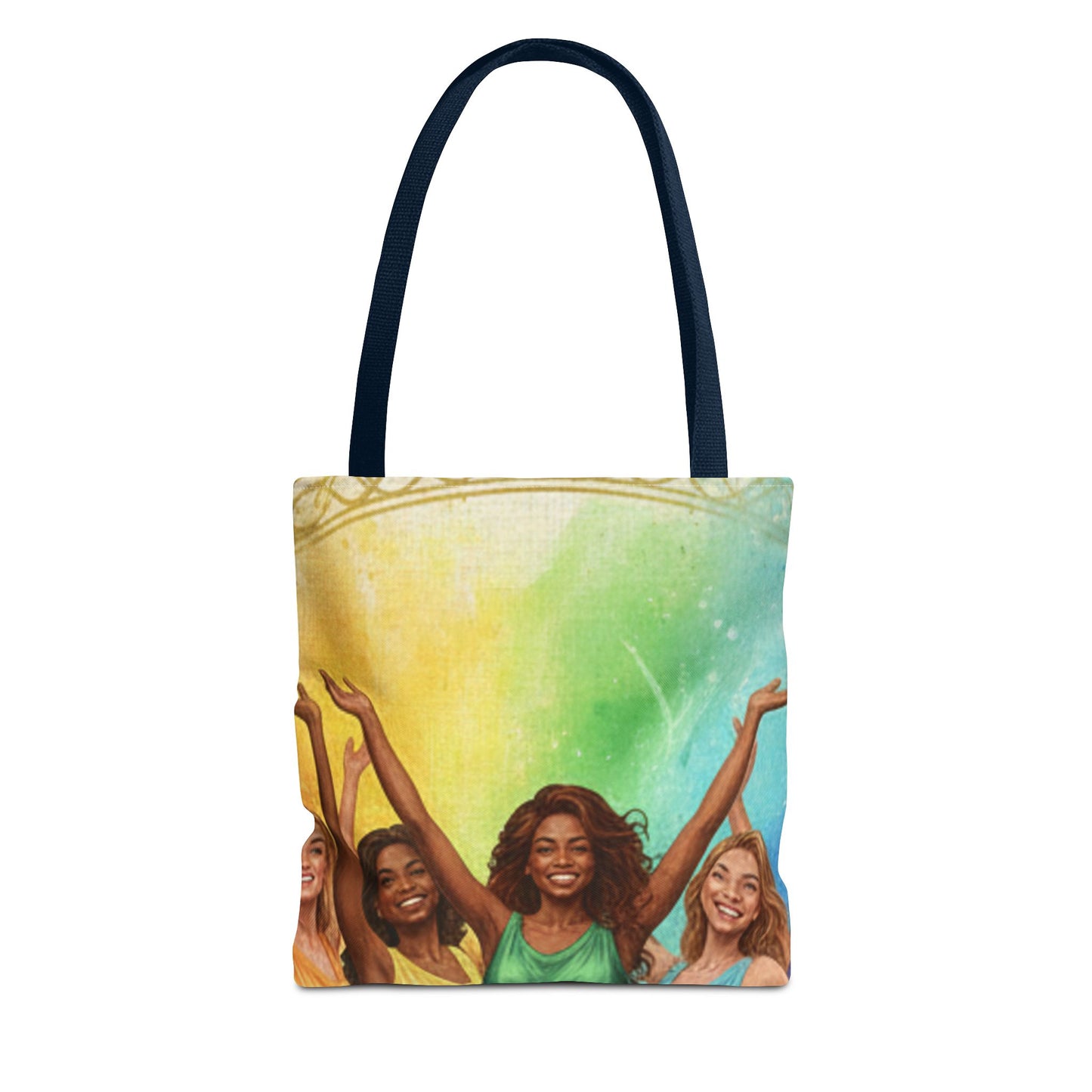 Colorful Celebration Tote Bag — Joyful Women & Rainbow Paint Design