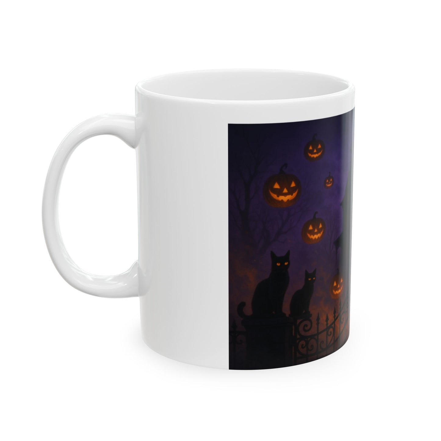 Spooky Halloween Ceramic Mug - Haunted House Design, Perfect for Coffee or Tea, Fall Decor, Halloween Party, Gift Idea  Digital Art