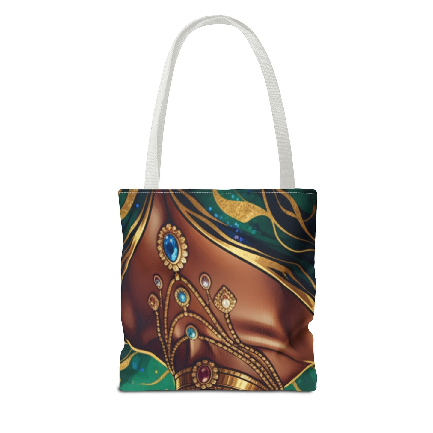 Afro Goddess Floral Tote Bag — Vibrant All-Over Print Shoulder Tote