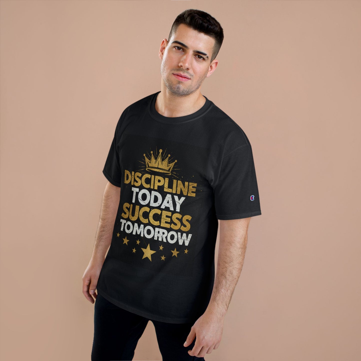 Discipline Today Success Tomorrow T-Shirt — Motivational Champion Tee with Gold Crown