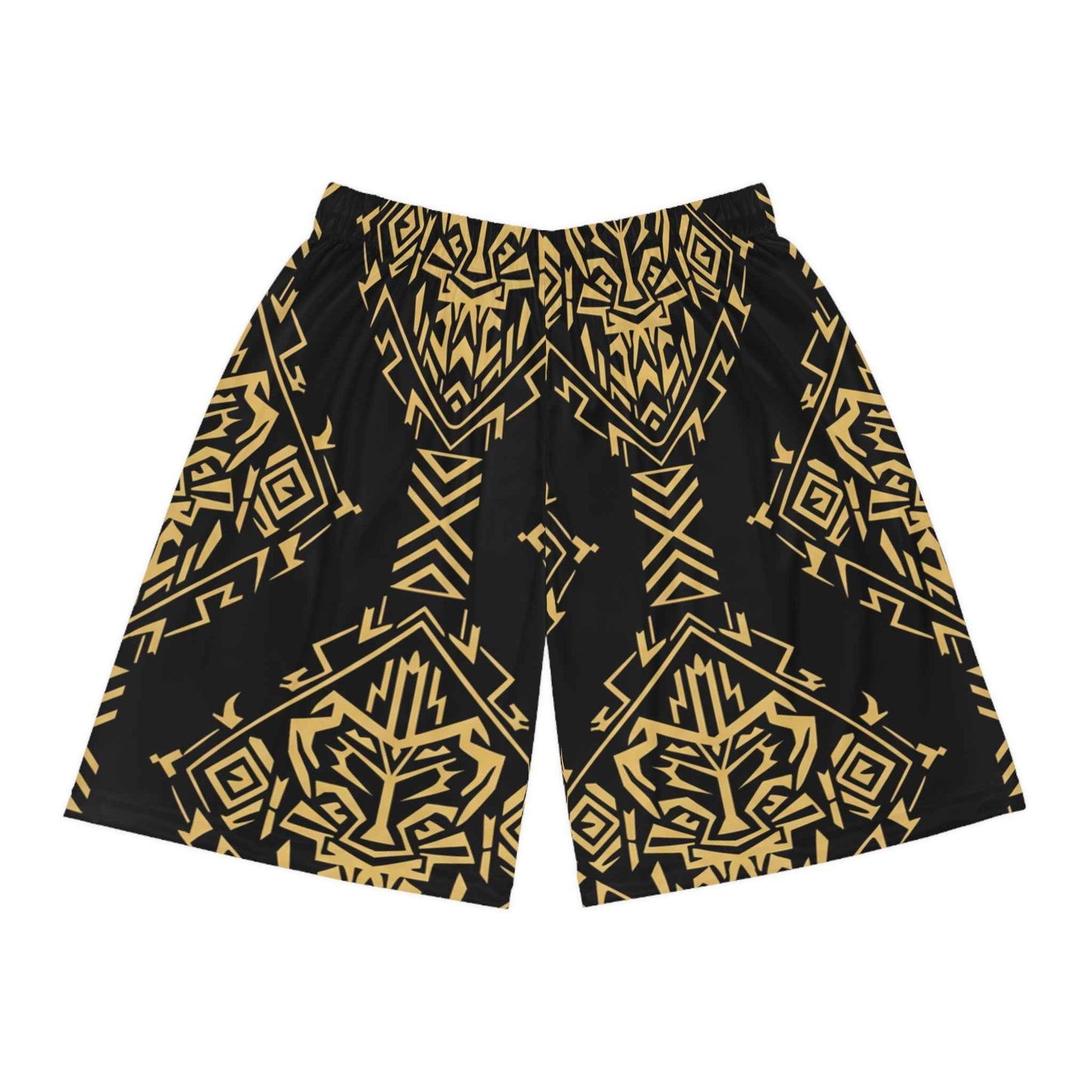 Basketball Shorts — Gold Tribal Lion AOP Athletic Shorts