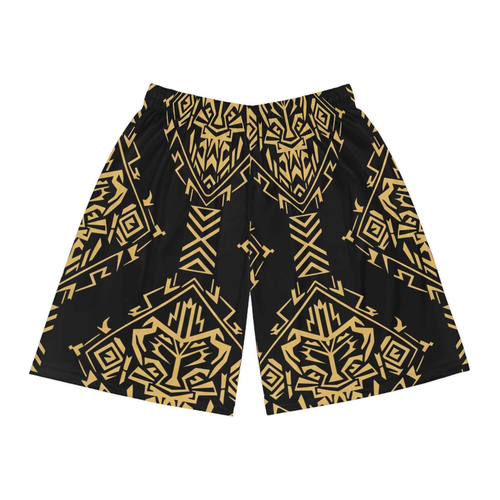 Basketball Shorts — Gold Tribal Lion AOP Athletic Shorts
