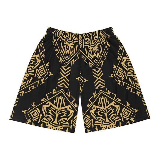 Basketball Shorts — Gold Tribal Lion AOP Athletic Shorts