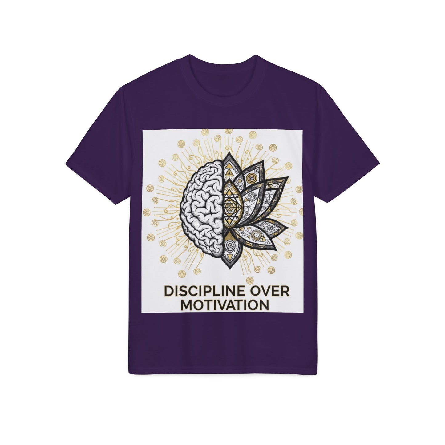 Discipline Over Motivation T-Shirt — Brain & Lotus Motivational Tee