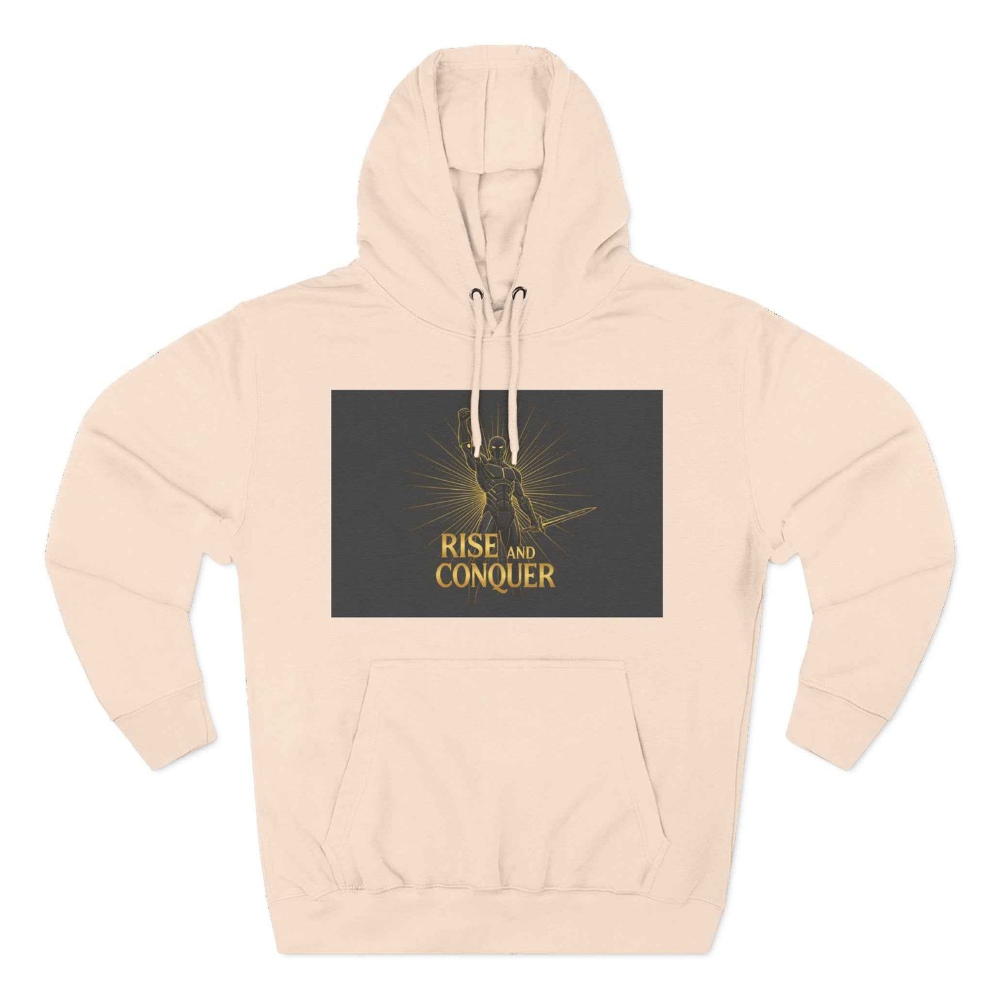 Rise and Conquer Hoodie — Motivational Graphic Fleece Pullover