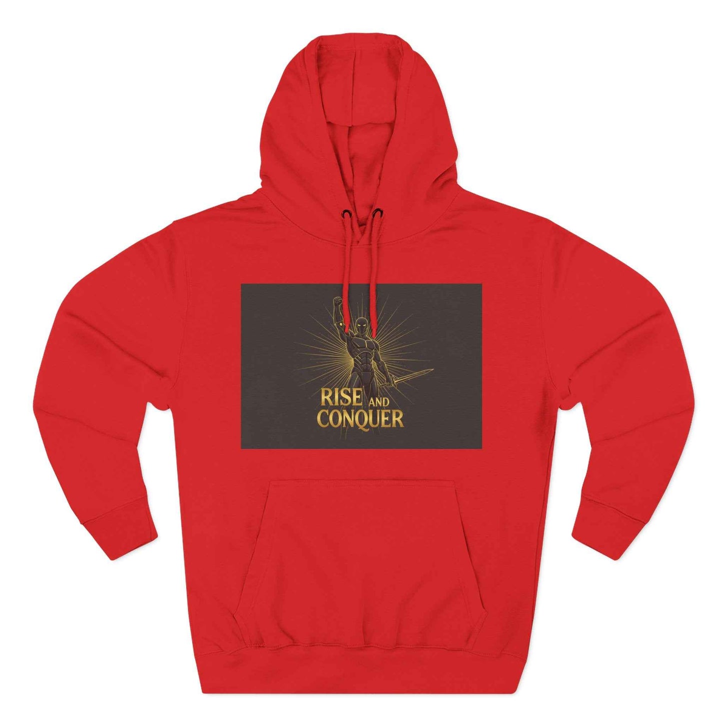 Rise and Conquer Hoodie — Motivational Graphic Fleece Pullover