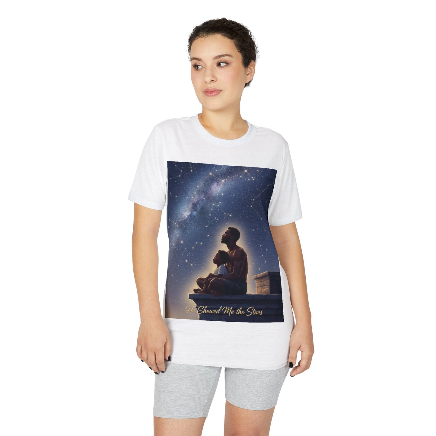 Stargazer Father & Child T-Shirt — 'Guard Me the Stars' Night Sky Tee