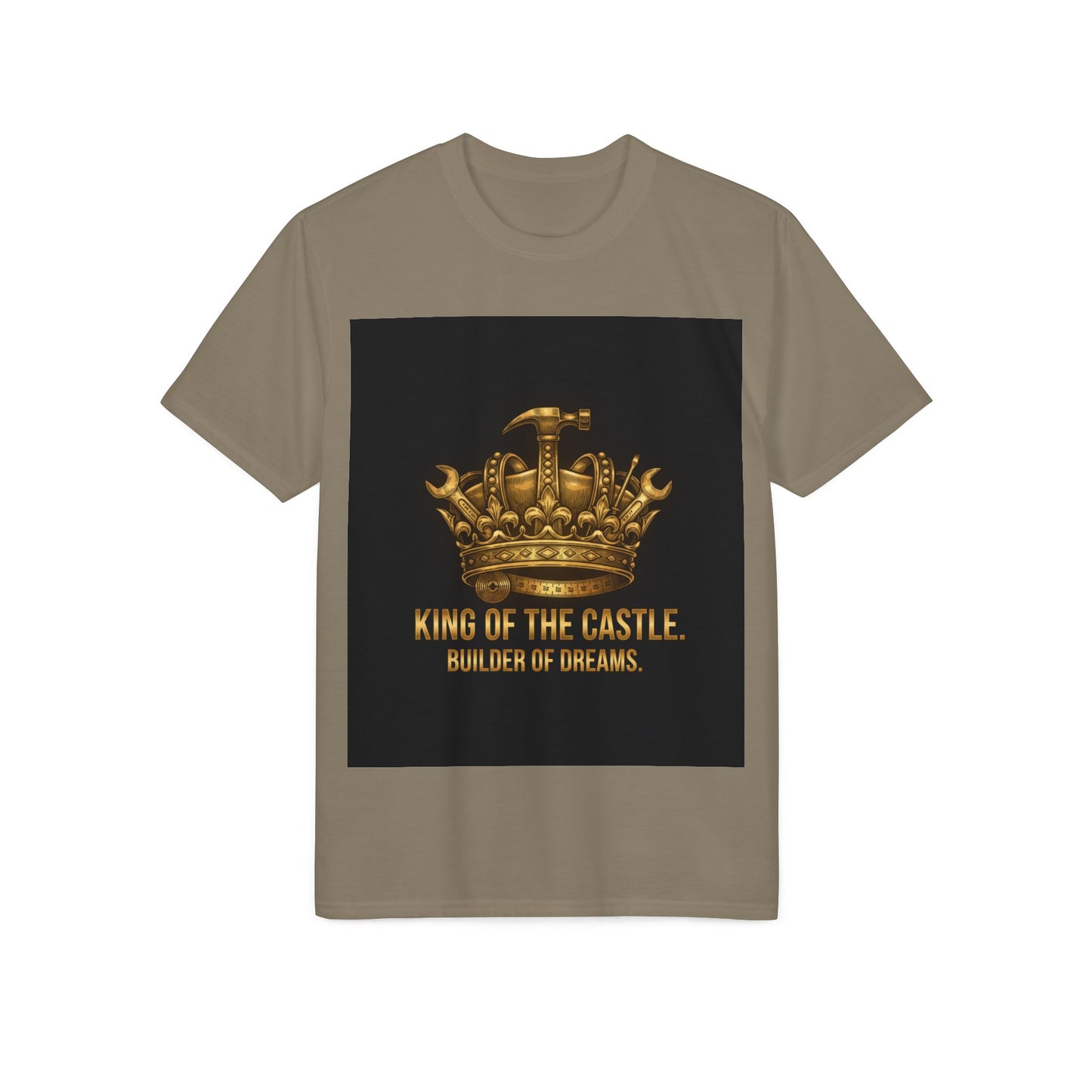 King of the Castle T-Shirt — Builder of Dreams Gold Crown Tee