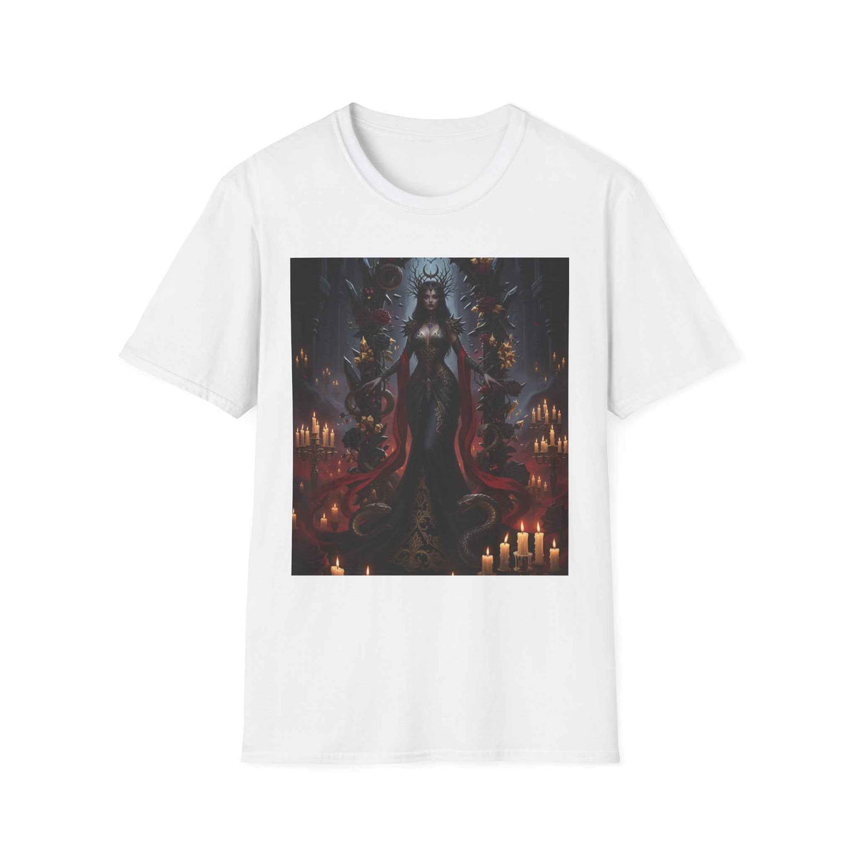 Gothic Dark Queen T-Shirt — Vampire Goddess Illustration Tee