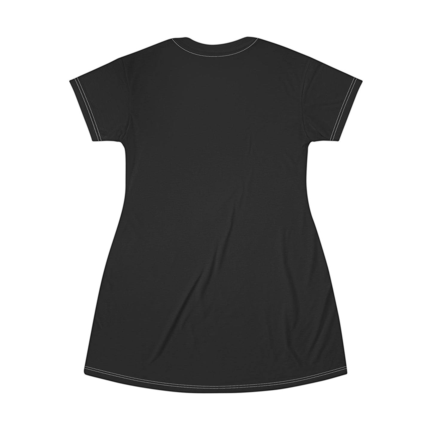 Golden Aura Silhouette T-Shirt Dress — Mystical Sparkle All-Over Print