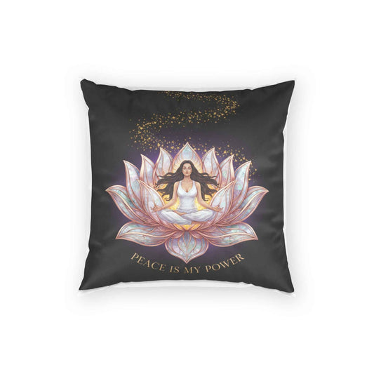 Meditation Lotus Pillow — 'Peace Is My Power' Velvet Accent Pillow