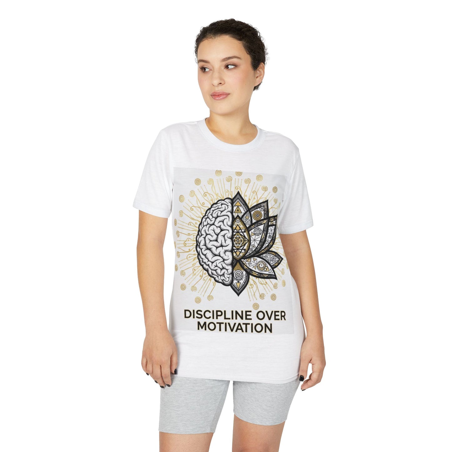 Discipline Over Motivation T-Shirt — Brain & Lotus Motivational Tee