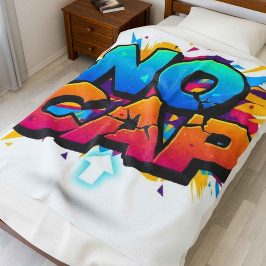 Colorful 'No Cap' Velveteen Plush Blanket for Cozy Comfort