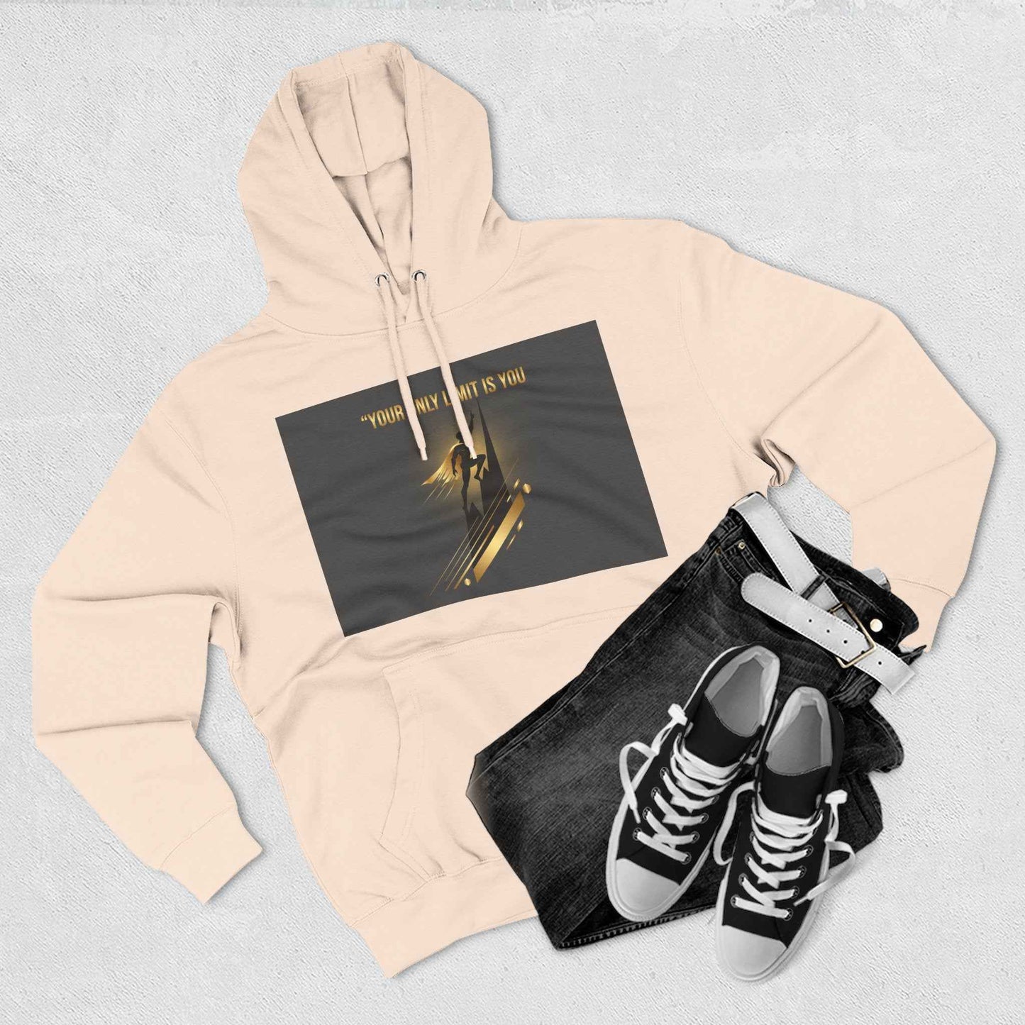 Motivational Graphic Hoodie — “Your Only Limit Is You” Inspirational Fleece Pullover