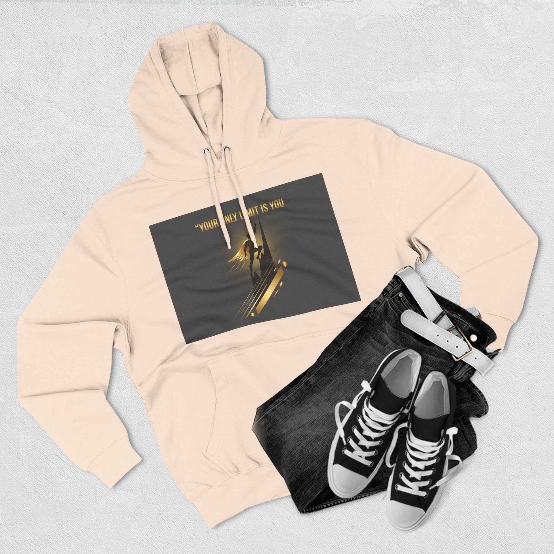 Motivational Graphic Hoodie — “Your Only Limit Is You” Inspirational Fleece Pullover